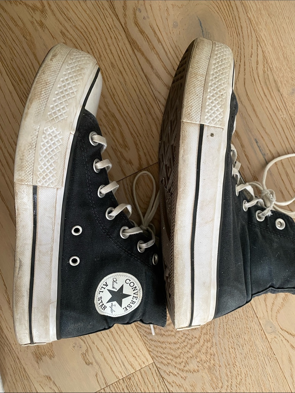 Converse Black and White High-Top Sneakers - Picture 8 of 10